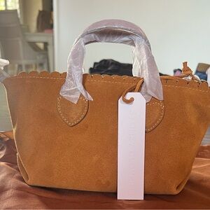 Stoney Clover Lane Tan Suede Mini Bag